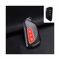 Car Key Case Cover For VW Volkswagen Golf 8 MK8 ID.3 ID.4 For Skoda Octavia - Red