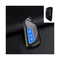 Car Key Case Cover For VW Volkswagen Golf 8 MK8 ID.3 ID.4 For Skoda Octavia - Blue