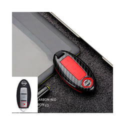 Car Remote Key Case Cover For Nissan Rogue XTrail T32 T31 Qashqai J11 - C Carbon Red