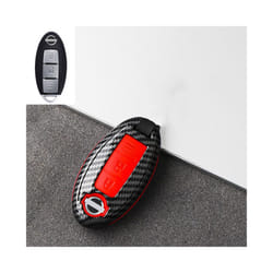 Car Remote Key Case Cover For Nissan Rogue XTrail T32 T31 Qashqai J11 - A Carbon Red
