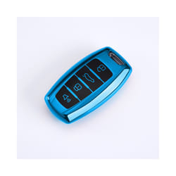 Car TPU Key Case Cover Key Shell Fob Keychain for Great Wall Poer Pao - Blue