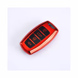 Car TPU Key Case Cover Key Shell Fob Keychain for Great Wall Poer Pao - Red