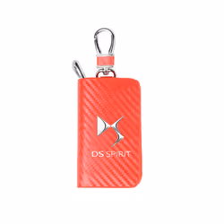 Leather Car Key Protection Shell Bag Carbon Filber Car Key Case For Citroen - Carbon Filber