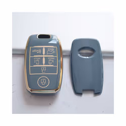 6 Buttons Soft TPU Car Key Case Cover for KIA Sorento Sedona 2020 Grand - grey key cover