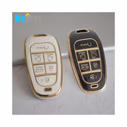 New Electroplated TPU Car Key Cover for Hyundai Santa Fe Tucson 2022 - Number Card