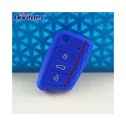 Car Key Cover Case Protect for VW Polo 2016 Golf 7 MK7 for Skoda Octavia - blue