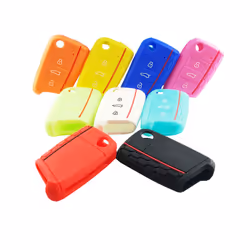 Car Key Cover Case Protect for VW Polo 2016 Golf 7 MK7 for Skoda Octavia - Luminous blue