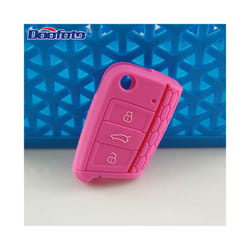 Car Key Cover Case Protect for VW Polo 2016 Golf 7 MK7 for Skoda Octavia - pink