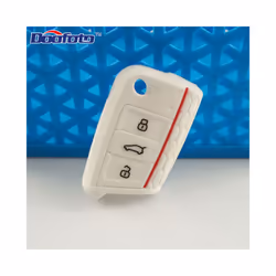 Car Key Cover Case Protect for VW Polo 2016 Golf 7 MK7 for Skoda Octavia - white