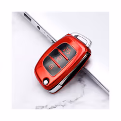 Soft TPU Car Flip Key Case Cover Keychain for Hyundai I20 Elantra Solaris - blue