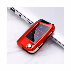 Soft TPU Car Key Case Cover for Volkswagen for VW Golf 7 Mk7 Seat Ibiza - red keychain