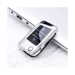 Soft TPU Car Key Case Cover for Volkswagen for VW Golf 7 Mk7 Seat Ibiza - silver