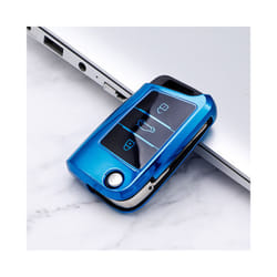 Soft TPU Car Key Case Cover for Volkswagen for VW Golf 7 Mk7 Seat Ibiza - blue