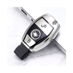 2 Buttons Soft TPU Car Key Case Cover Shell for Mercedes Benz W203 W204 - silver