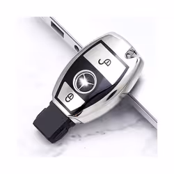 2 Buttons Soft TPU Car Key Case Cover Shell for Mercedes Benz W203 W204 - silver
