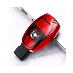 2 Buttons Soft TPU Car Key Case Cover Shell for Mercedes Benz W203 W204 - red