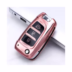 TPU Car Folding Key Case Cover Keychain for Hyundai Elantra Solaris 2017 - pink