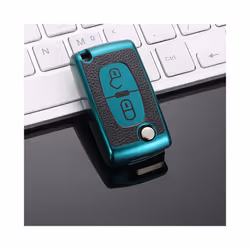 TPU Leather 2/3 Buttons Car Remote Key Case Cover for Citroen C2 C3 C4 - gunblack key case
