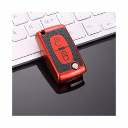 TPU Leather 2/3 Buttons Car Remote Key Case Cover for Citroen C2 C3 C4 - gunblack key case