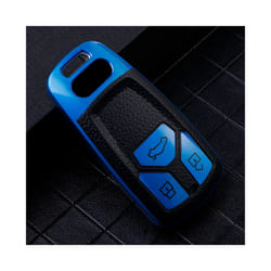 TPU Leather Car Key Case for Audi A4 B9 Q5 Q7 TT TTS 8S 2016 2017 Car - blue keychain