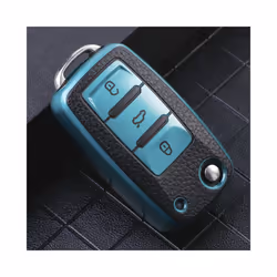 TPU Leather Car Key Case for Volkswagen for VW Bora Polo Tiguan Jetta - green