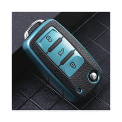 TPU Leather Car Key Case for Volkswagen for VW Bora Polo Tiguan Jetta - green