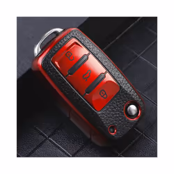 TPU Leather Car Key Case for Volkswagen for VW Bora Polo Tiguan Jetta - red