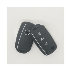 Dont Touch My Key  Keyless Remote Cap Cover For VW Caddy Golf Jetta Polo - 8-white line-1pc