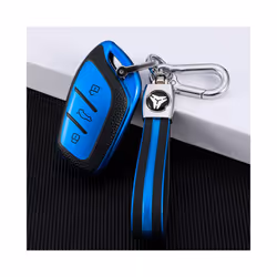 TPU Leather Car Smart Key Cover Case Holder Bag Keychain for Roewe RX5 - silver