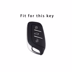 TPU Leather Car Smart Key Cover Case Holder Bag Keychain for Roewe RX5 - silver