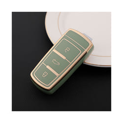 TPU Car Key Cover Case for Volkswagen VW CC Passat B6 B7 Passat 3C CC - green shell