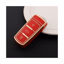 TPU Car Key Cover Case for Volkswagen VW CC Passat B6 B7 Passat 3C CC - red shell