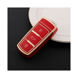 TPU Car Key Cover Case for Volkswagen VW CC Passat B6 B7 Passat 3C CC - red shell