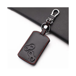 4 buttons  100% Leather Key Case Cover Protector For Renault Clio Megane - black
