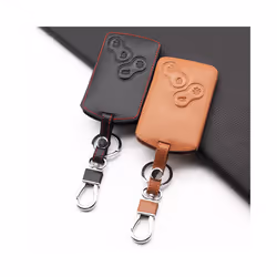 4 buttons  100% Leather Key Case Cover Protector For Renault Clio Megane - black