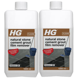 2 x HG Natural Stone Cement Grout Film Remover- 1Litre