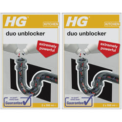 2 x HG Kitchen Duo Unblocker Kitchen Sink Quick And Powerful Drain Unblocker - 2 x 500ml