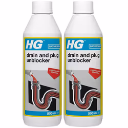 2 x HG Drain And Plug Unblocker for Blocked Drain Pipes in Sinks - 500ml