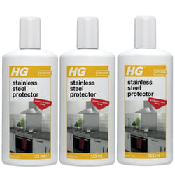 3 x HG Stainless Steel Protector Quick Shine And Polish Finish - 125ml