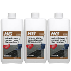 3 x HG Natural Stone Cement Grout Film Remover- 1Litre