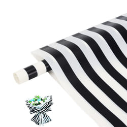 CURTEK 20 Sheets Korean Style Flower Wrapping Paper 23x23'' Waterproof Bouquet Wrapping Paper Black White Stripes Floral Wrapping Paper for Wedding Va