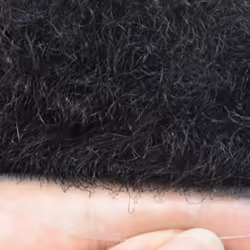 LYRICAL HAIR Afro Curly Mens Toupee African American Human Hair System Replacement 10X8 All Injected Poly Skin PU Afro Wavy 10MM Curl Hairpiece #1B Na