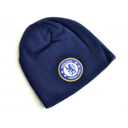 Chelsea FC Knitted Crest Beanie - One Size, Navy Blue