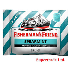 3 X Fisherman's Friend Spearmint Sugar Free Menthol Pastilles Lozenges - 25g