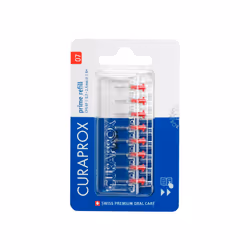 Curaprox CPS 07 Prime Refill Pack Interdental Brushes, 0.7mm to 2.5mm, Red (8 Pack) X 1