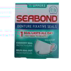 3 X Seabond Denture Fixative Seals, Soft Adhesive Cushion,LastAll Day, 15 Uppers