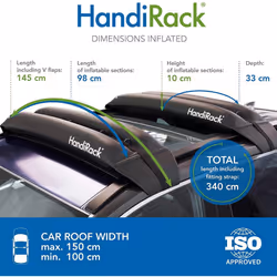 HandiWorld HRACK HandiRack Universal Car Roof Rack; Quick Fit Heavy-duty Roof Bars (Black)