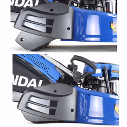 Hyundai HYM530SPER 173cc Petrol Lawnmowers Self Propelled Push Button Electric Start 21 Inch 52.5 Centimetre Cutting Width Rear Roller Mower, Steel De