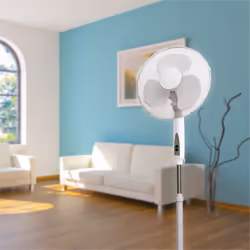 Prem-I-Air 16 Inch Oscillating Pedestal Fan with 3 Speed Settings with Remote - WHITE