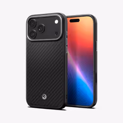 Spigen Enzo Aramid T (MagFit) iPhone 17 Pro Max Case Black Silver - Additional view 2